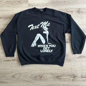 Lonely Ghost “Text Me When You Get Lonely” Unisex Sweatshirt - Black